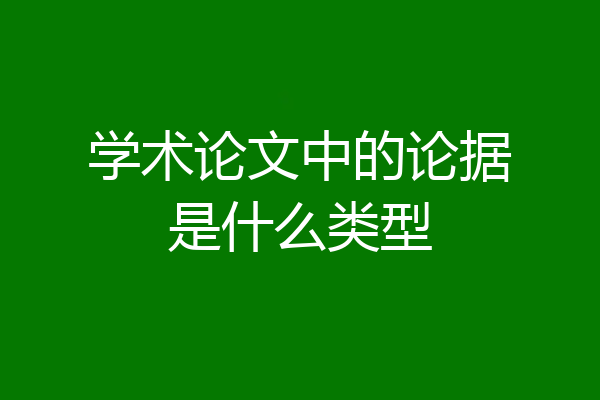 学术论文中的论据是什么类型