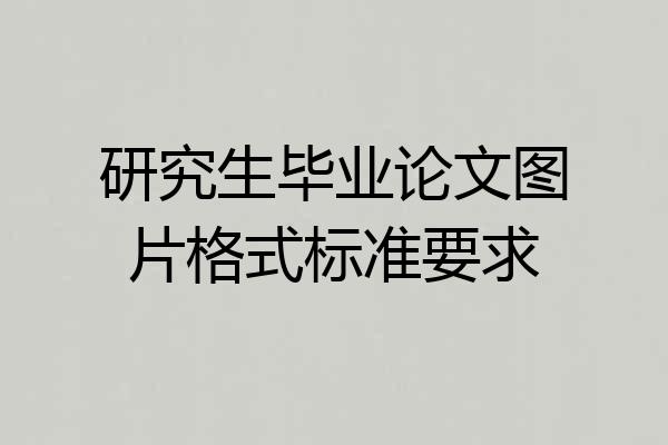 研究生毕业论文图片格式标准要求