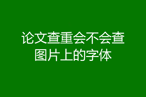 论文查重会不会查图片上的字体