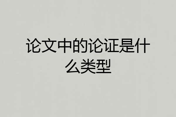 论文中的论证是什么类型