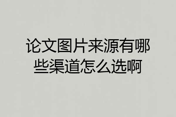 论文图片来源有哪些渠道怎么选啊