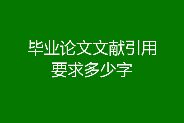 毕业论文文献引用要求多少字