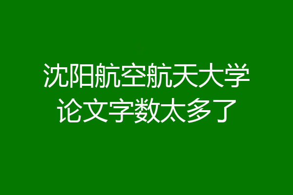 沈阳航空航天大学论文字数太多了
