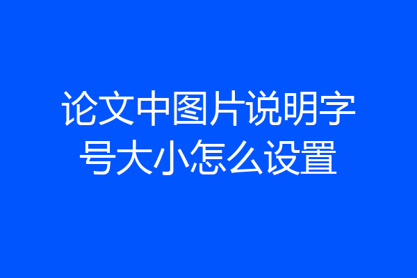 论文中图片说明字号大小怎么设置