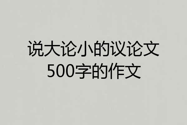 说大论小的议论文500字的作文