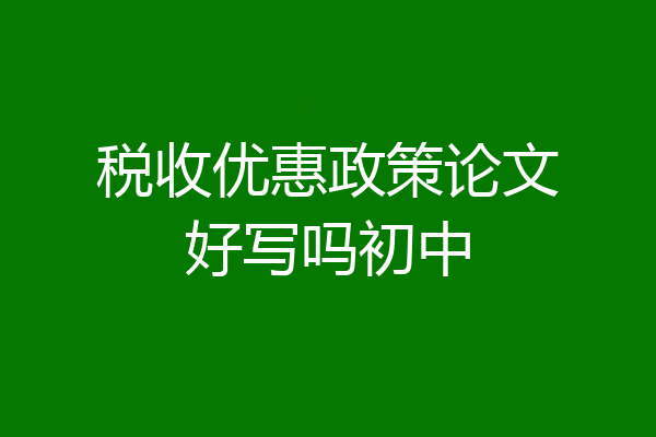 税收优惠政策论文好写吗初中