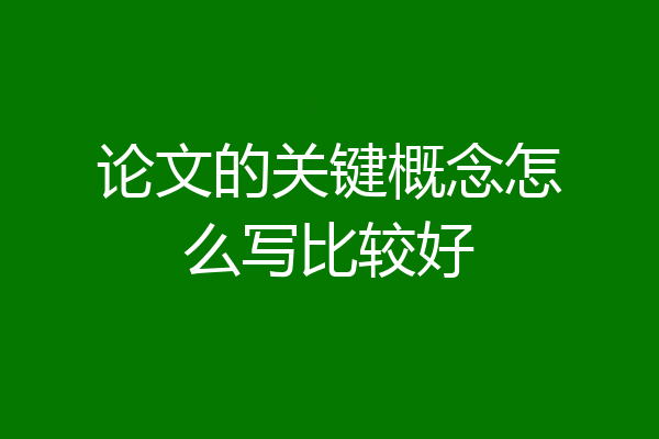 论文的关键概念怎么写比较好