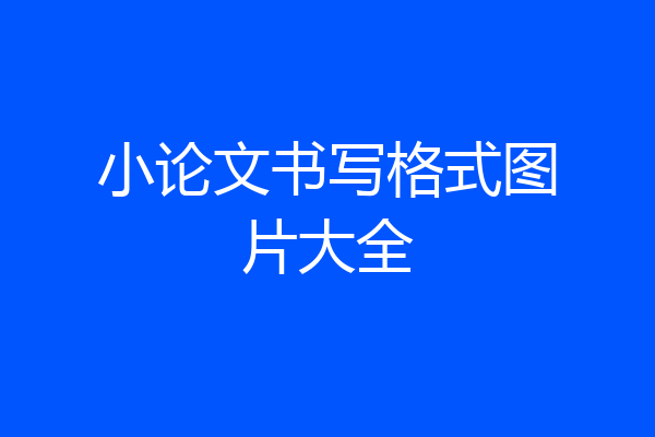 小论文书写格式图片大全