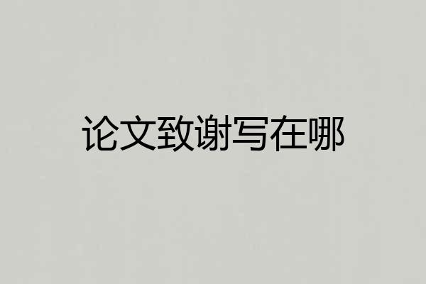论文致谢写在哪