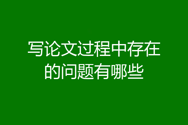 写论文过程中存在的问题有哪些
