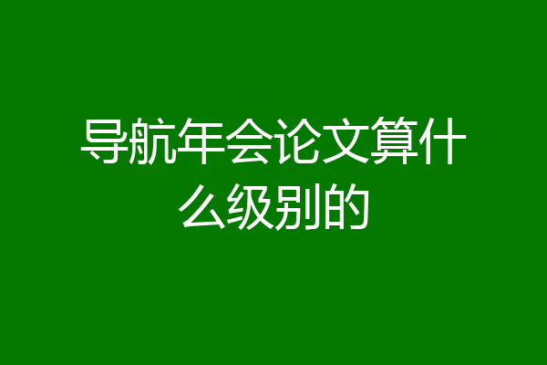 导航年会论文算什么级别的