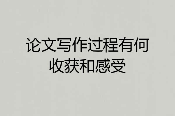论文写作过程有何收获和感受