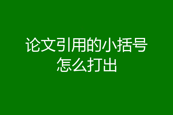 论文引用的小括号怎么打出