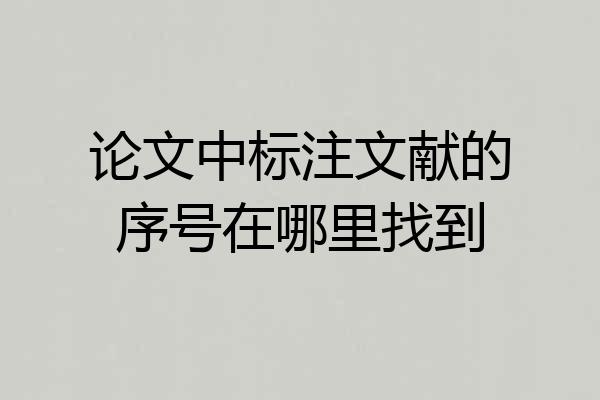 论文中标注文献的序号在哪里找到