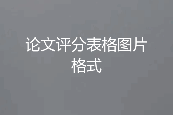论文评分表格图片格式