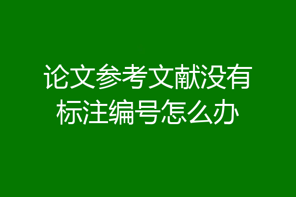 论文参考文献没有标注编号怎么办
