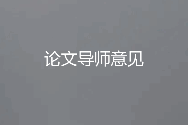 论文导师意见