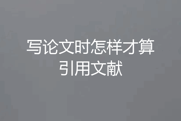 写论文时怎样才算引用文献