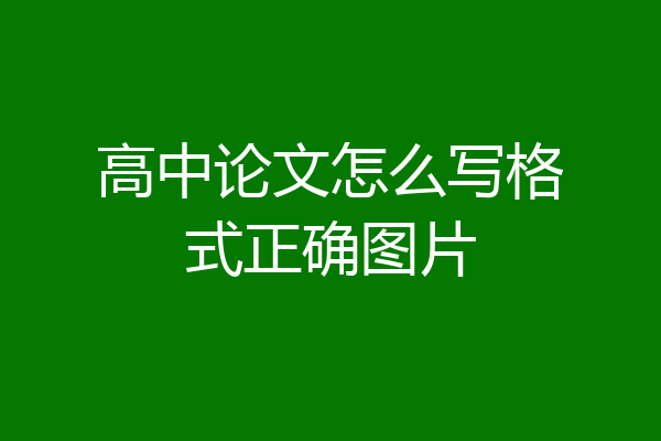 高中论文怎么写格式正确图片