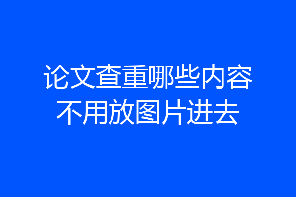 论文查重哪些内容不用放图片进去