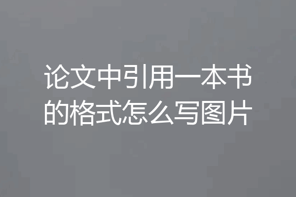 论文中引用一本书的格式怎么写图片