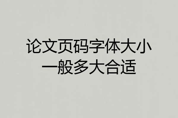 论文页码字体大小一般多大合适
