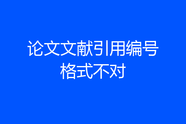 论文文献引用编号格式不对
