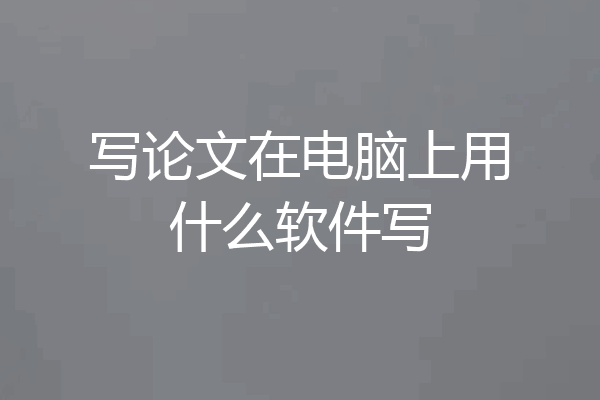 写论文在电脑上用什么软件写
