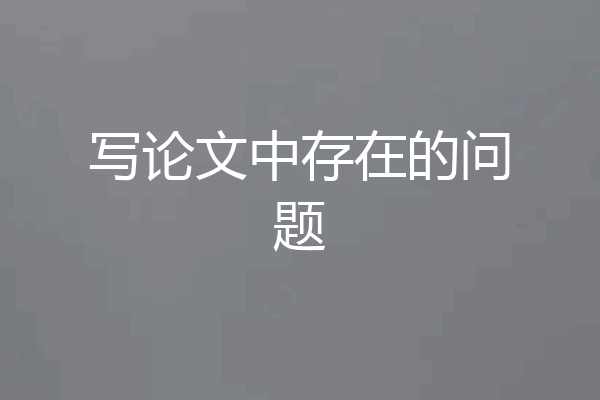 写论文中存在的问题