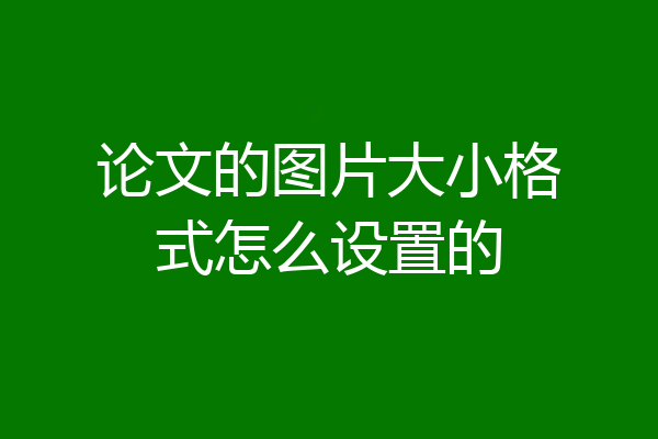论文的图片大小格式怎么设置的