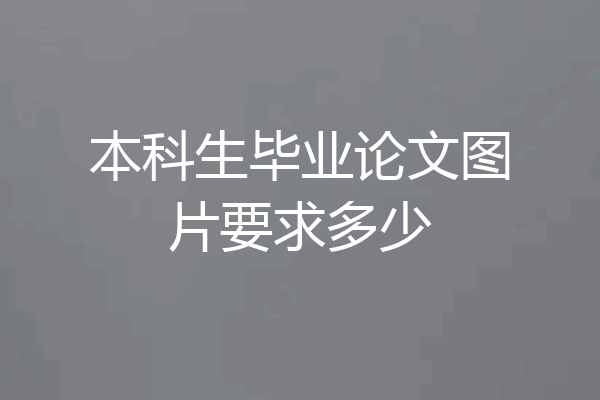 本科生毕业论文图片要求多少