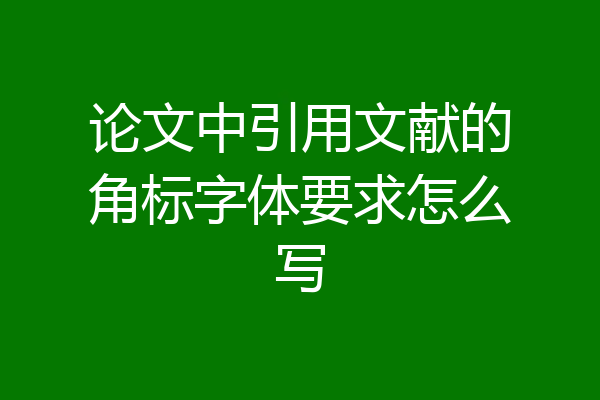 论文中引用文献的角标字体要求怎么写