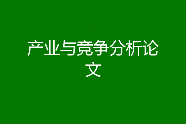 产业与竞争分析论文