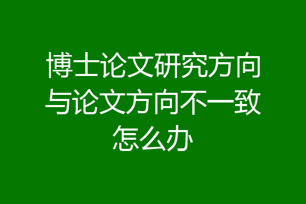 博士论文研究方向与论文方向不一致怎么办