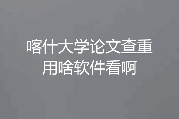 喀什大学论文查重用啥软件看啊