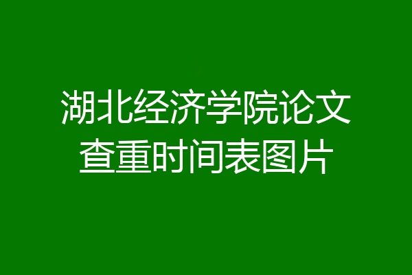 湖北经济学院论文查重时间表图片