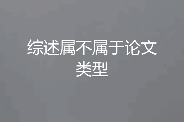 综述属不属于论文类型
