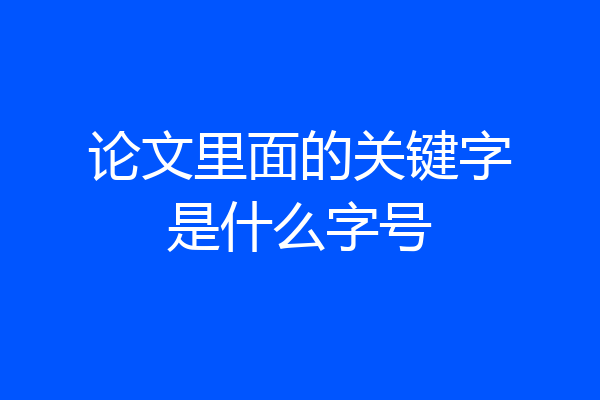 论文里面的关键字是什么字号