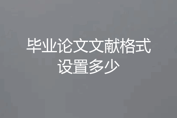 毕业论文文献格式设置多少