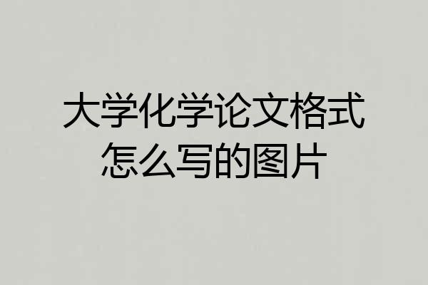 大学化学论文格式怎么写的图片