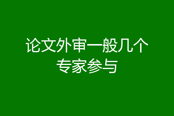 论文外审一般几个专家参与