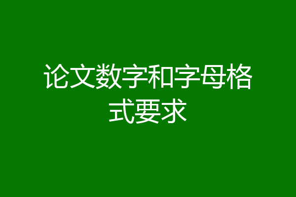 论文数字和字母格式要求