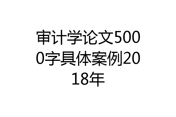 审计学论文5000字具体案例2018年