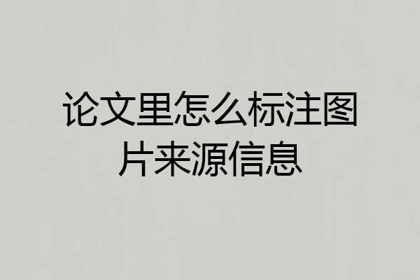 论文里怎么标注图片来源信息