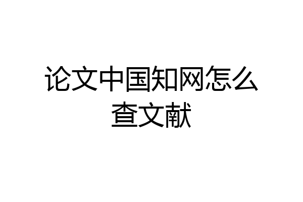 论文中国知网怎么查文献