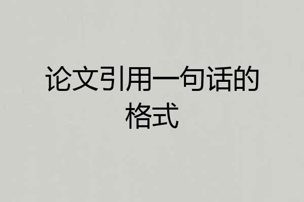 论文引用一句话的格式