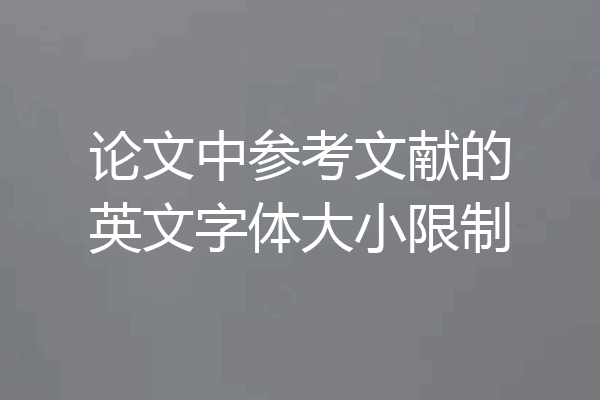 论文中参考文献的英文字体大小限制