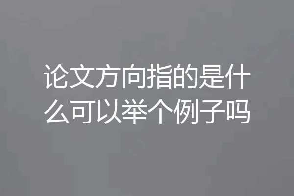 论文方向指的是什么可以举个例子吗