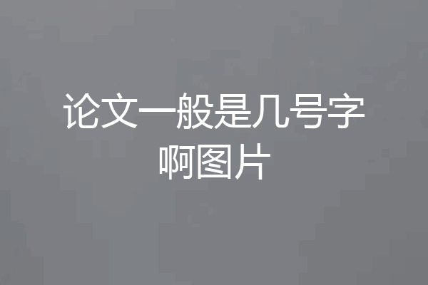 论文一般是几号字啊图片