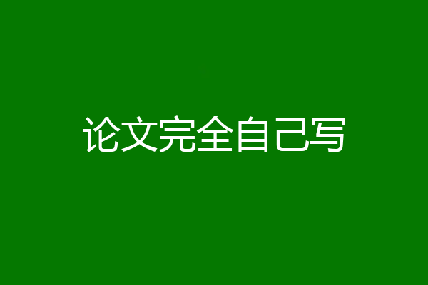 论文完全自己写